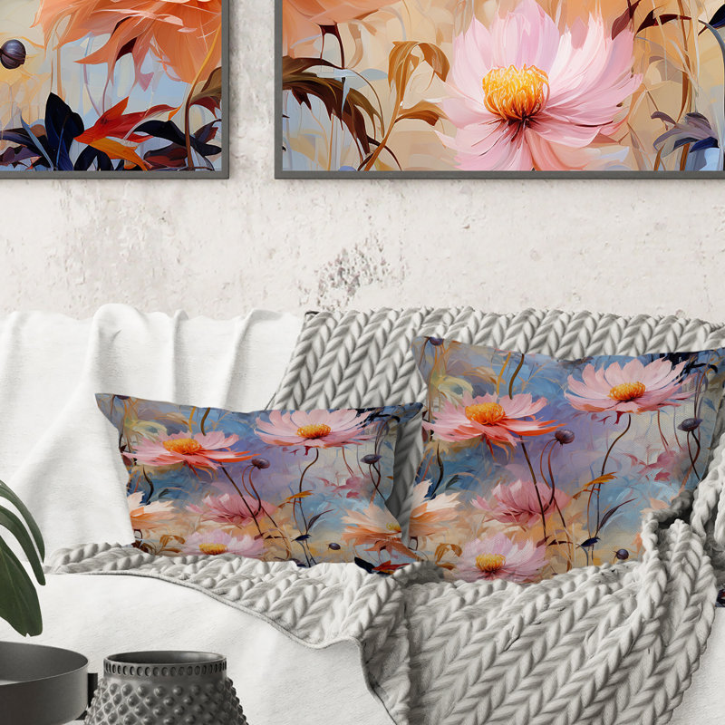 Coussin Rose, H 18 po x l 18 po