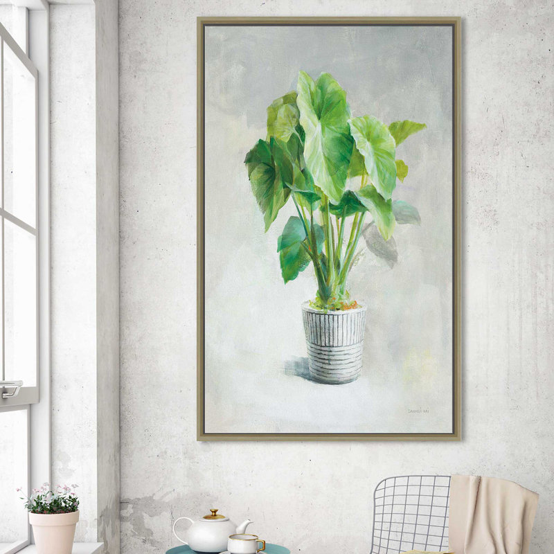 «Greenhouse Palm I», reproduction d'art, Cadre flottant champagne, H 63,5 po x l 39,5 po x P 2 po