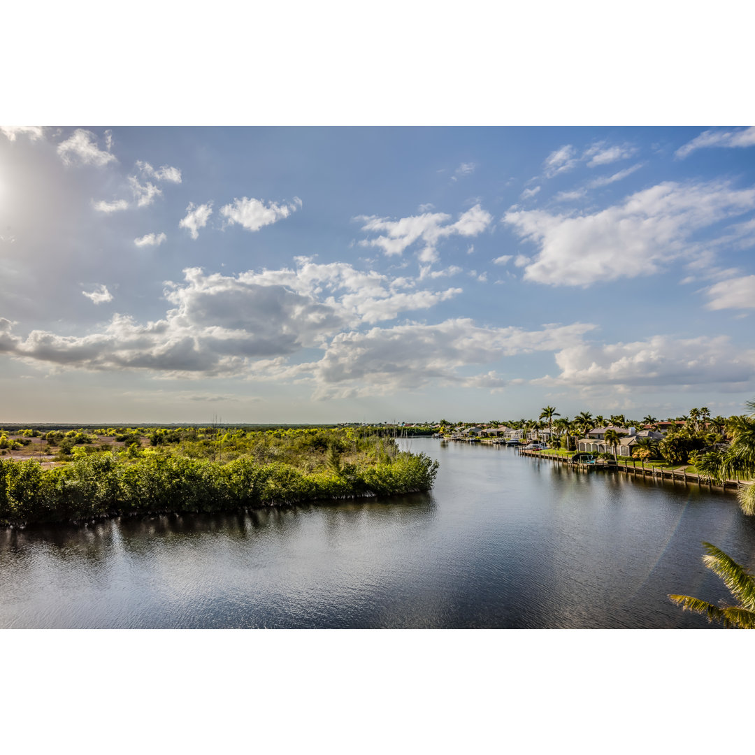 Cape Coral Canal, Florida by PC Photography - Wrapped Canvas Photograph