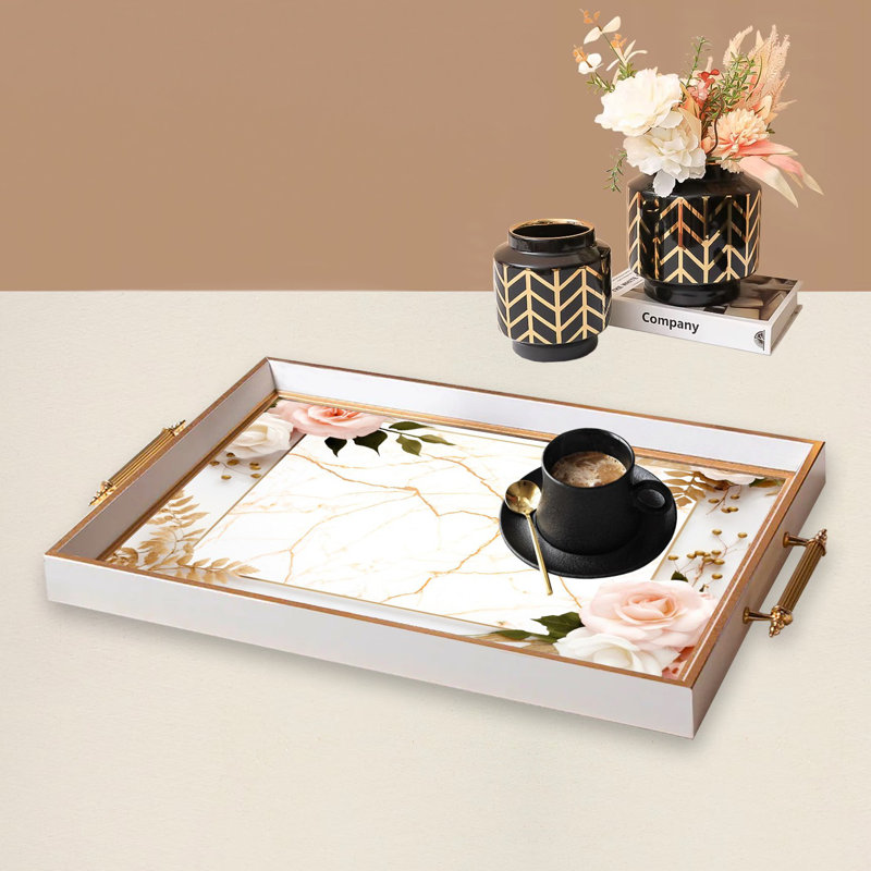 Elegant Glass Tray, 19.7 x 11.4 x 1.4 inches | 100% Durable Glass Construction | Easy to Clean with Damp Cloth | Ideal for Serving, Decorative Display, and Organizing | Stylish Addition to Home Décor