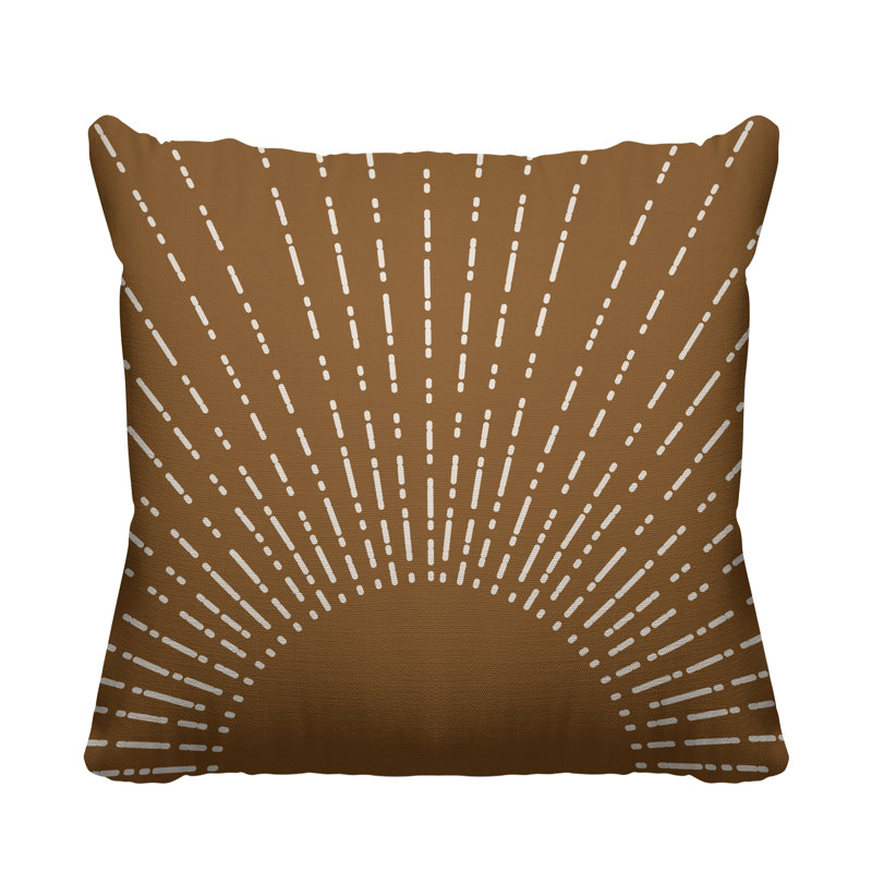 Bibo Abstract Outdoor Reversible Throw Pillow, 15W" x 15H", Walnut