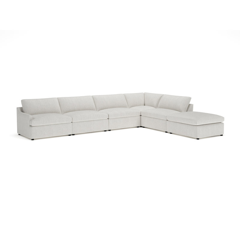 Essex Chaise Sectional, Monique Oyster Textured Chenille, Right Hand Facing
