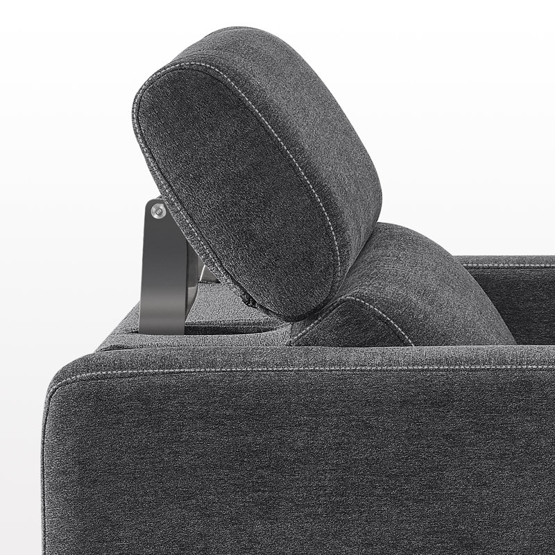 Cabrero Wall-hugger Power Recliner, High Leg Recliner with Adjustable Headrest, Fabric Upholstered, Dark Gray