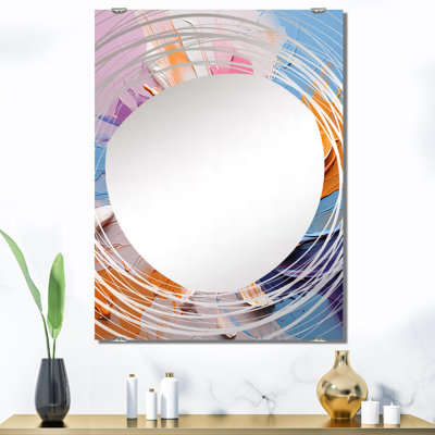 Oval - Grand miroir mural à encre liquide abstraite