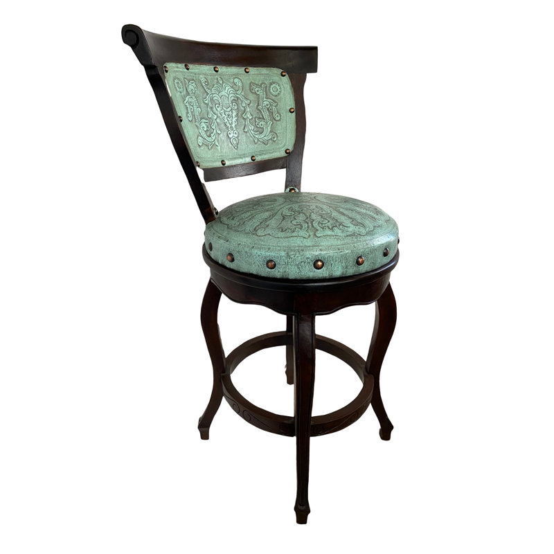 Colonial 30" Swivel Bar Stool, Bar Stool (30" Seat Height), Turquoise