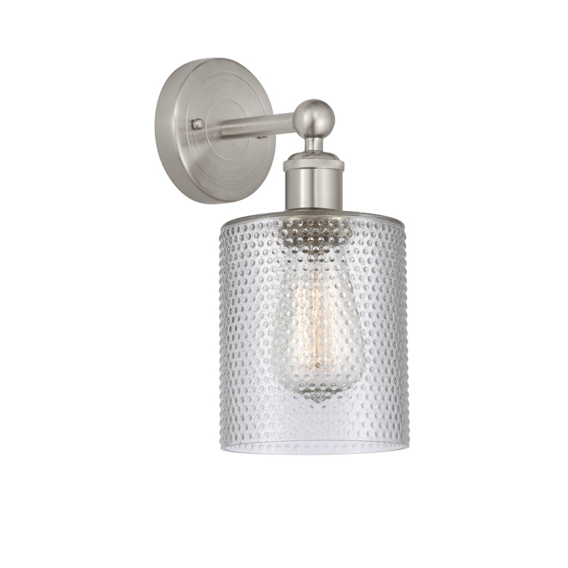 Chilchinbito Armed Sconce, Clear, Brushed Satin Nickel