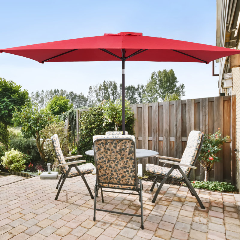 Parasol de marché rectangulaire 10 pi x 6,5 pi Kimora, Rouge
