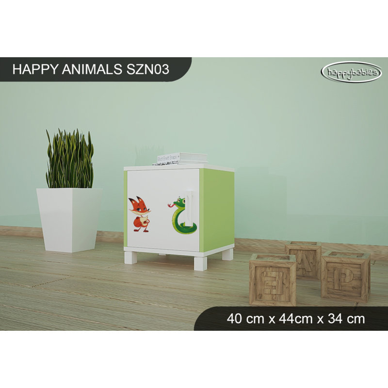Nightstand, White/Green