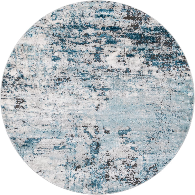 Abstract Indoor Rug, Round 6'