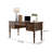 Retro Nut-brown Rectangle Solid Wood Writing Desk-793874038