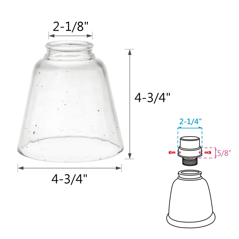 4.75'' H Glass Bell Ceiling Fan Fitter Shade