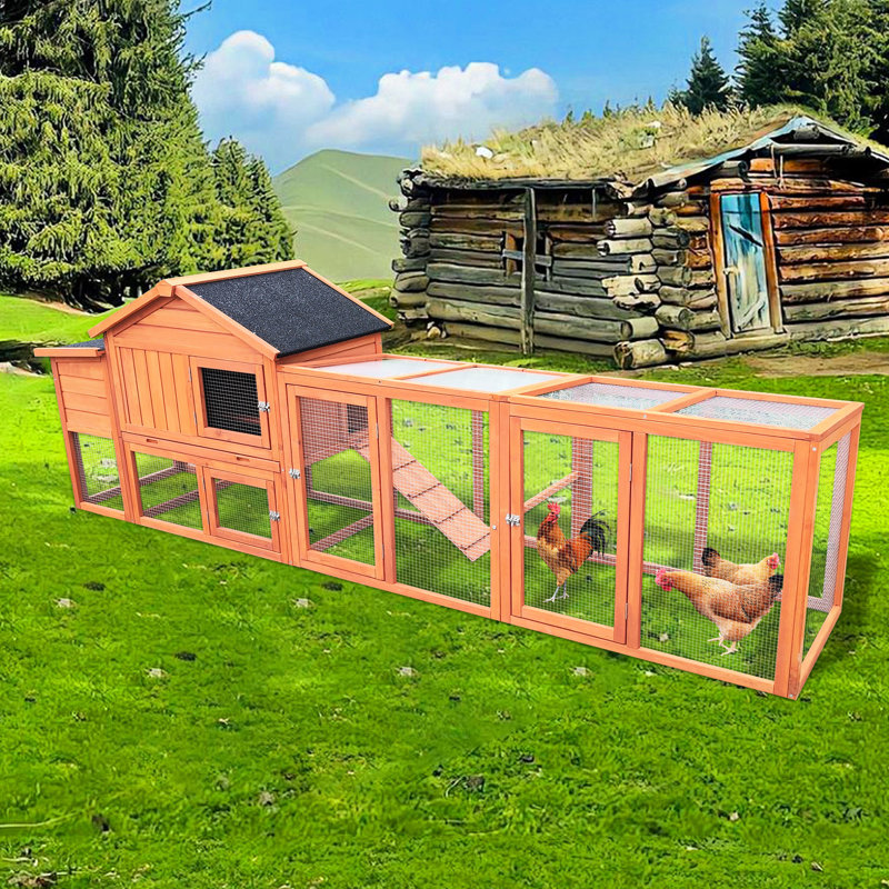 Poulailler de 111,5 po avec espace de nidification et rampe de volaille imperméable