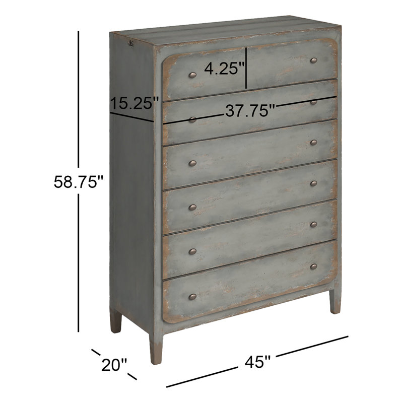 CiaoBella Six-Drawer Chest, Speckled Gray