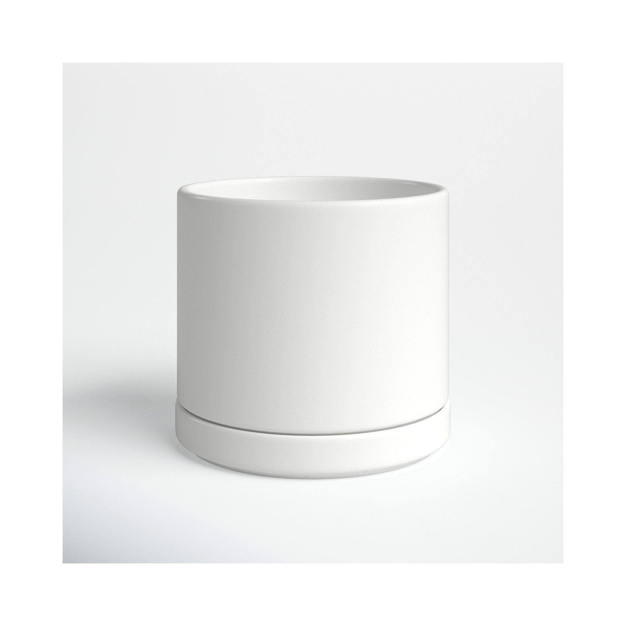 Cheryl Handmade Ceramic Pot Planter, White, 9.75" H x 10.5" W x 10.5" D