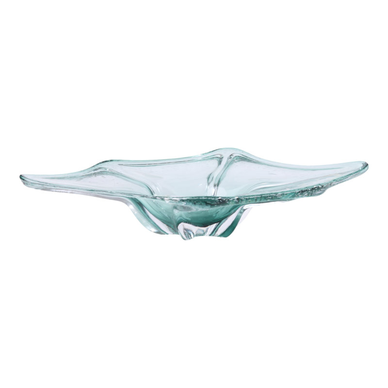 Handmade Glass Decorative Bowl, Teal