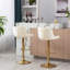 Tabouret de bar chromé à hauteur réglable avec repose-pieds et base pivotants en chrome, ensemble de 2-1317224780-1317224782