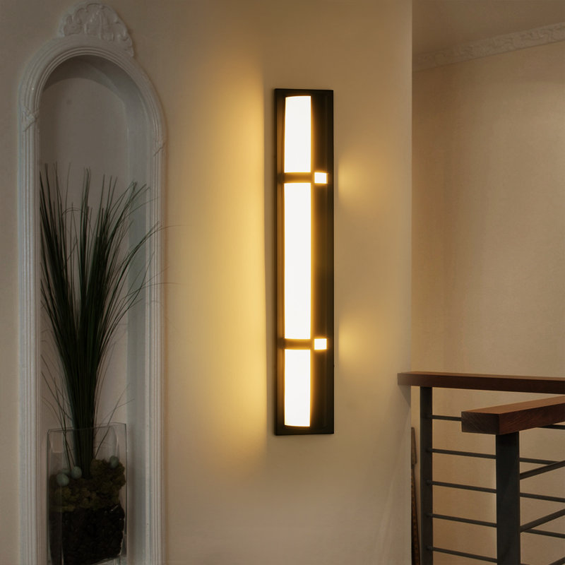 Vellin 26" 1-Light Modern LED Linear Tube Wall Sconce Mounted Light, Matte Black