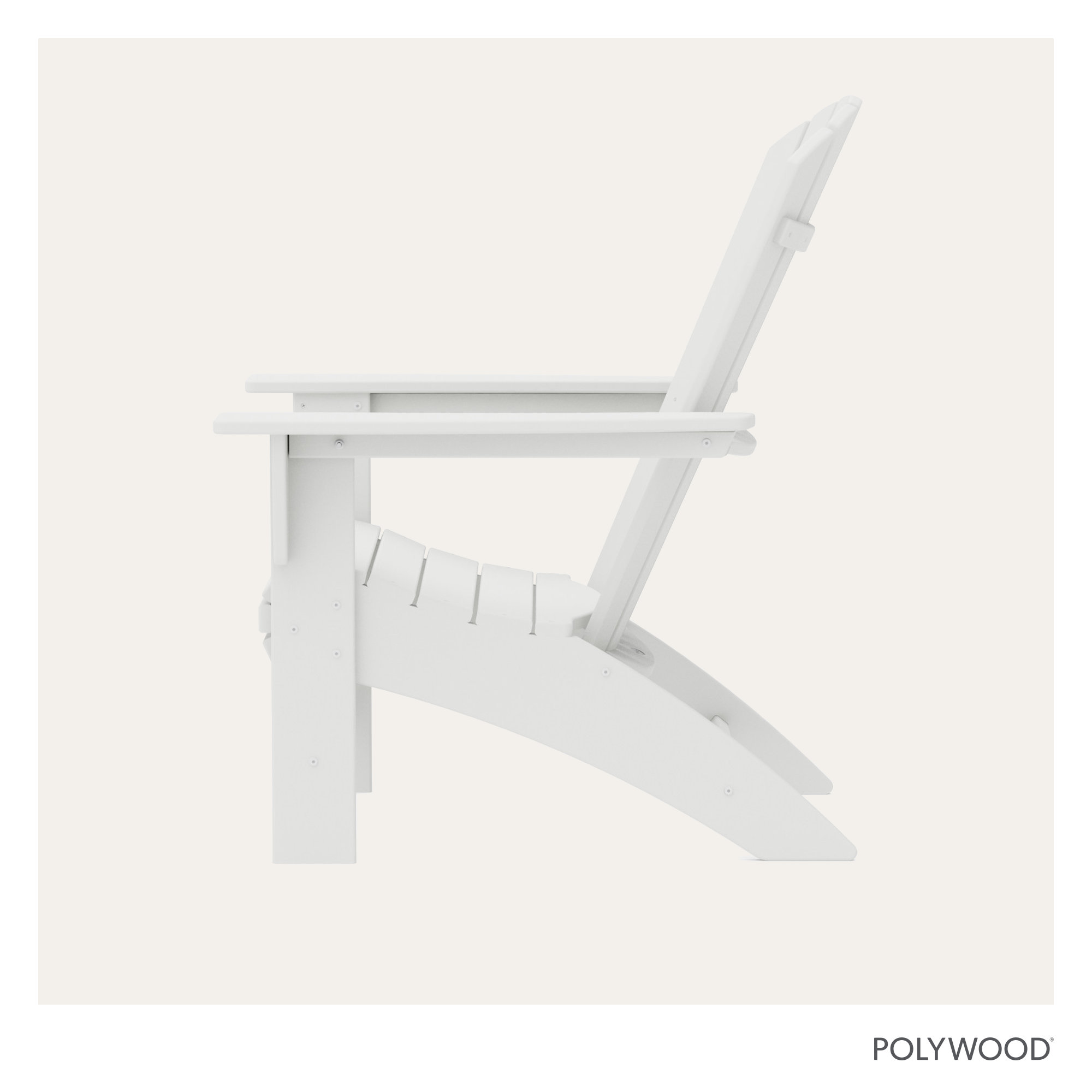POLYWOOD Nautical Curveback Adirondack Chair, White