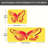Yellow Butterfly Print Kitchen Mats, 2 PC for Bright Kitchen Decor