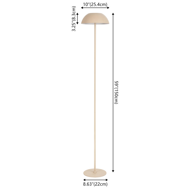 Lampe d'intérieur / extérieur à DEL à intensité réglable et réglable en hauteur à champignon réglable en métal 59 po Laurel