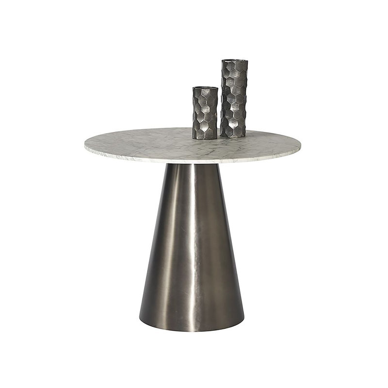Round Marble Dining Table, Gray