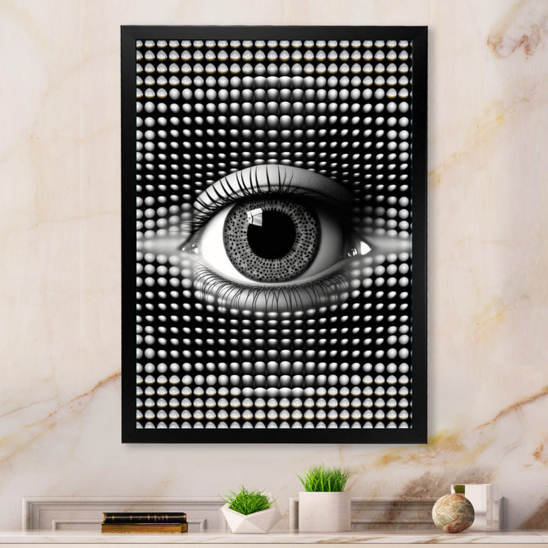 «Dany Eye In Circular Infinity III», reproduction sur toile, Cadre photo noir, H 20 po x l 12 po x P 1 po