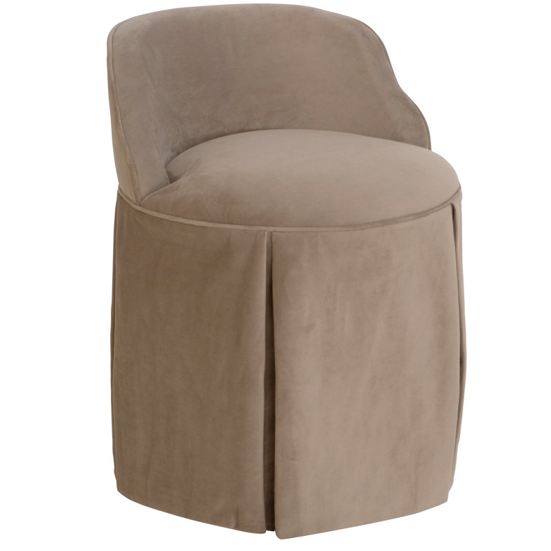 Fauteuil demi-tonneau rembourré Viveros, Velours classique cacao performance