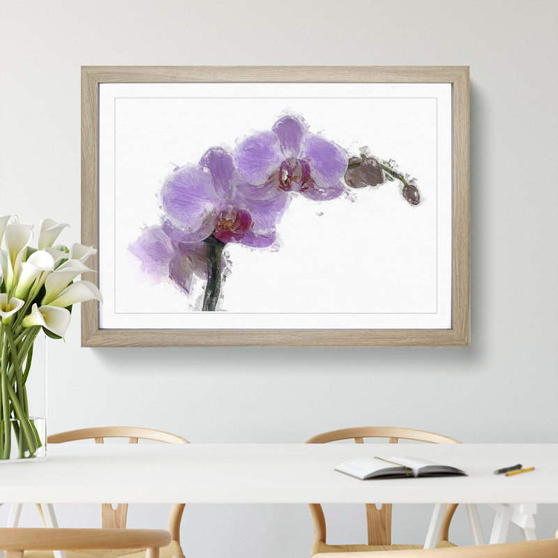 Orchids in Bloom - Picture Frame Painting Print, 27cm H x 36cm W x 2cm D, Oak Framed