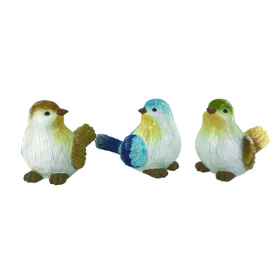 Ensemble de 3 oiseaux en résine 14,5 po
