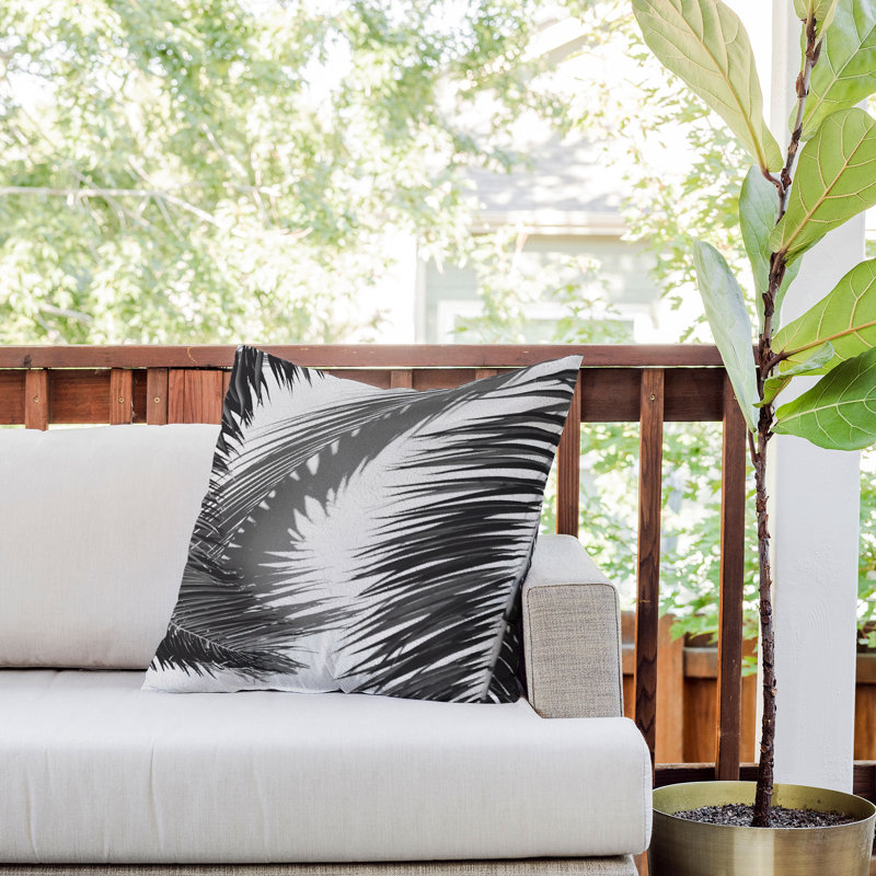  Coussin décoratif floral intérieur / extérieur en polyester, 20 po x 20 po