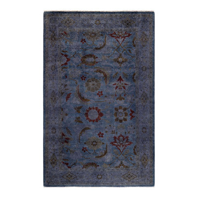 Chimel One-of-a-Kind 4' 3" X 6' 8" New Age Wool Area Rug Blue