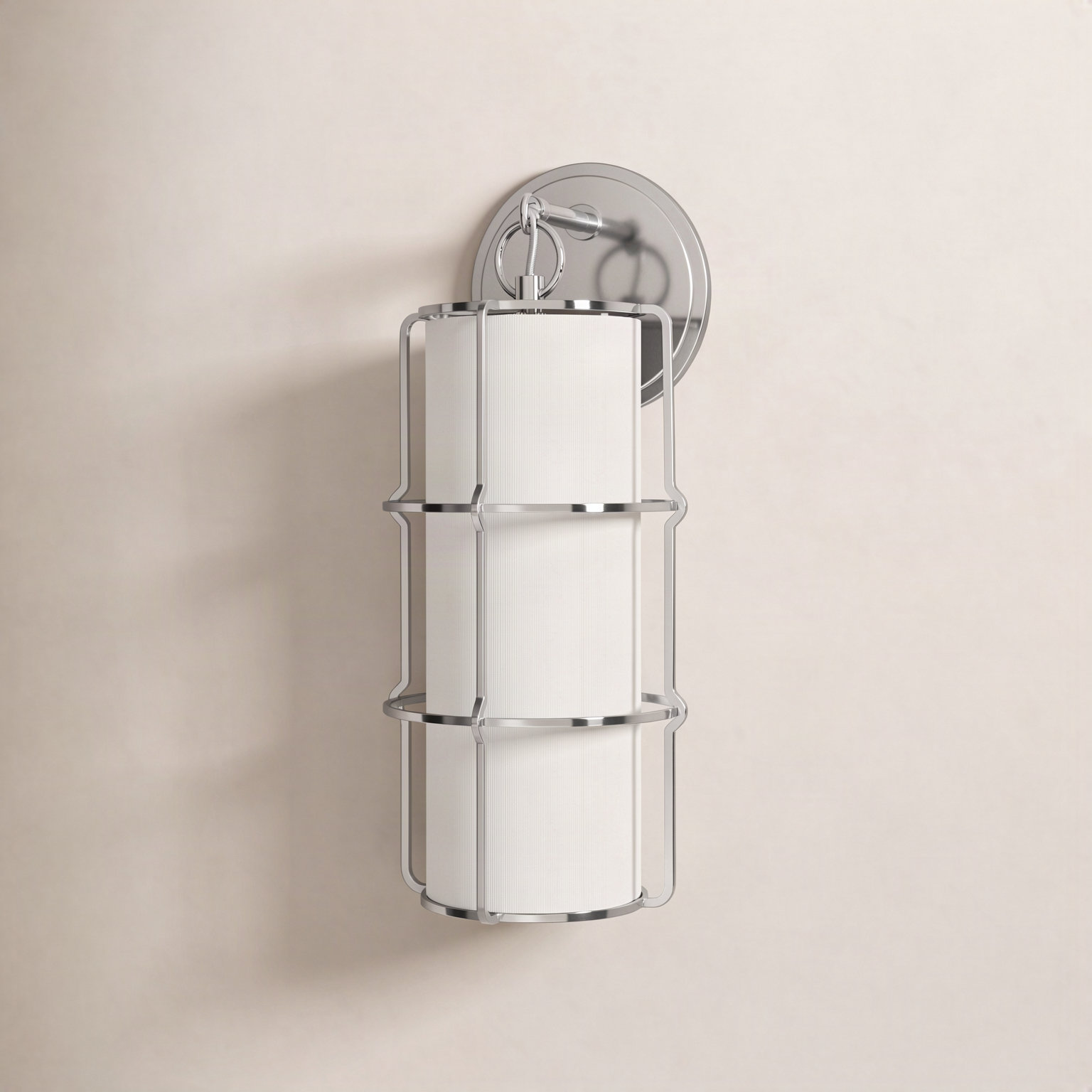Maxwell Single Light Dimmable Armed Sconce, Polished Nickel