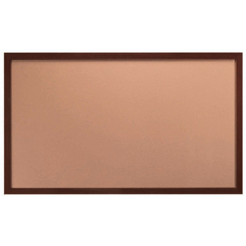 Tableau mural commercial en liège avec punaises en bois, H 3 po x l 5 po, Bois de noyer