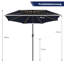 Goggin 300 cm W X 300 cm D Lighted Market Parasol with Crank Lift-1370121845