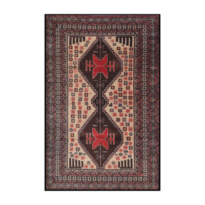 Tapis traditionnel rouge / crème