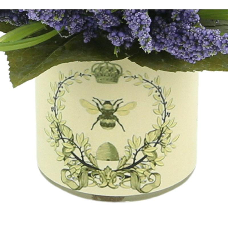 Spring Additions Lavender Heather in Decoupage Pot