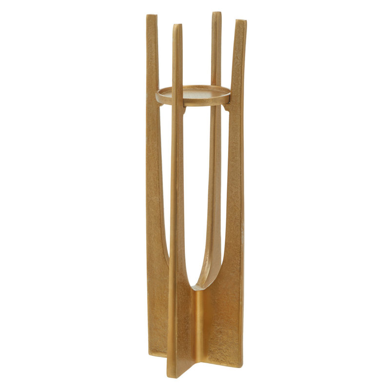 Kamakou Metal Tabletop Tealight Holder, Gold, 40cm H x 12cm W x 12cm D