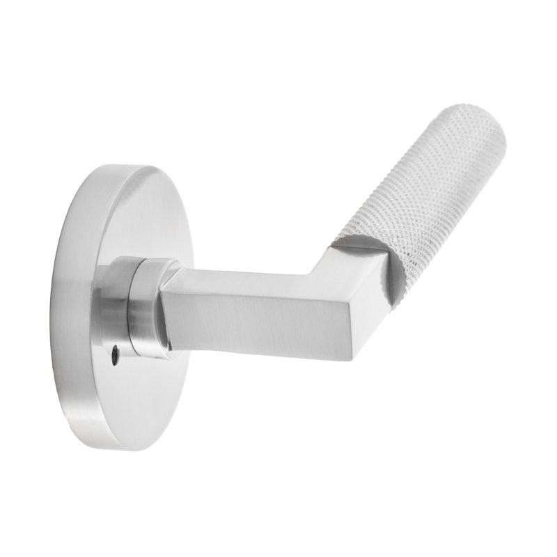 Bravura 846-6 Knurled Privacy Lever on Round Contemporary Rose in Satin Nickel