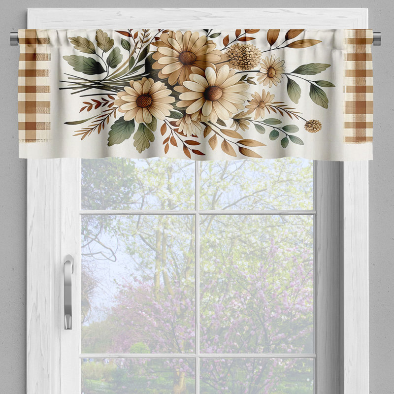 Floral Tailored Window Valance, 54" W x 12" L
