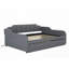 Lit de jour double rembourré avec lit gigogne Chargement USB, robuste et amp; Peu encombrant, gris