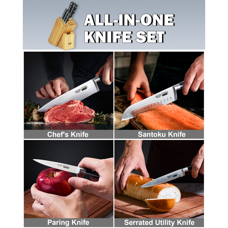 Cooks Standard Cooks Standard High Carbon Stainless Steel Kitchen Knife Set with Block 6-Piece