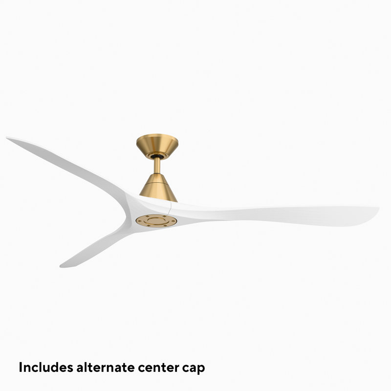 Carve 3 Natural Wood Blade Smart Ceiling Fan With Remote Control Included, Works With Alexa and iOS or Android App, 72"