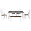 Rustic Style 6-Piece Dining Room Table Set With 4 Ergonomic Designed Chairs & A Bench (Walnut + Cottage White)