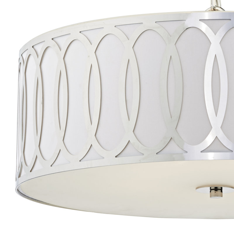 Lupine 5 - Light Silver Drum Pendant