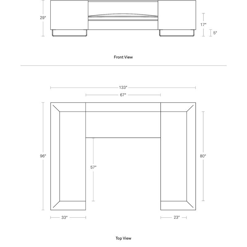 Bonnie And Clyde Sectional, Ink Genuine Leather
