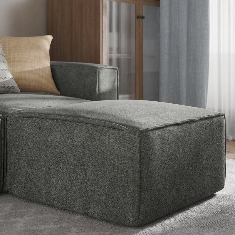 Bridgetown Contemporary Modular Sectional Sofa Ottoman, Dark Gray