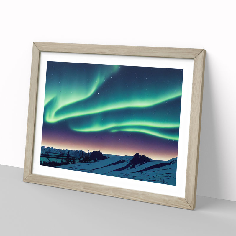 Intoxicating Northern Lights - Framed Print, 46cm H x 64cm W x 2cm D, Oak