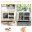 Grey Rabbit With Wheels - Desk And Side Table Sized. Waterproof Wood Cage For 1 Or 2 Dwarf Rabbits. 36" Length X 21" Width 28.75" Height. Seamless Mobility Compact Adjustable Qualities Waterproof,
