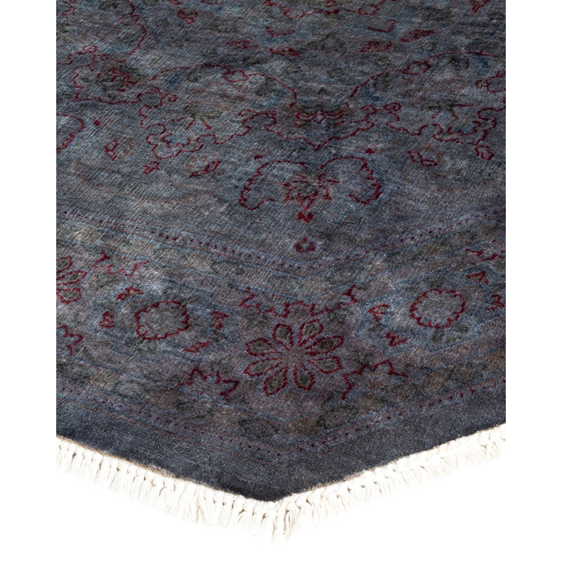 Tapis noué à la main Mazarine, unique en son genre - gris