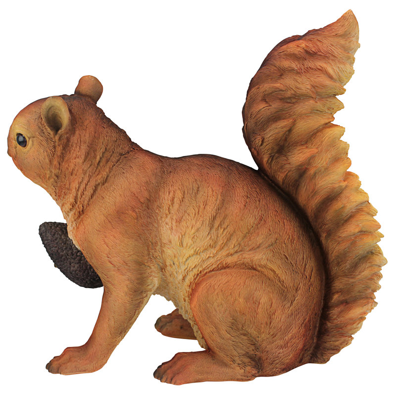 Hand-Painted Resin Forest Squirrel Garden Statue